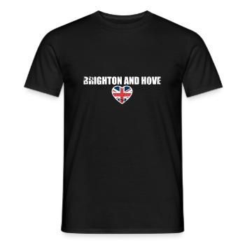 Brighton And Hove UK Vintage Britische Flagge - Männer T-Shirt - Schwarz - Vorne - AI Model Male 178 light (178cm)