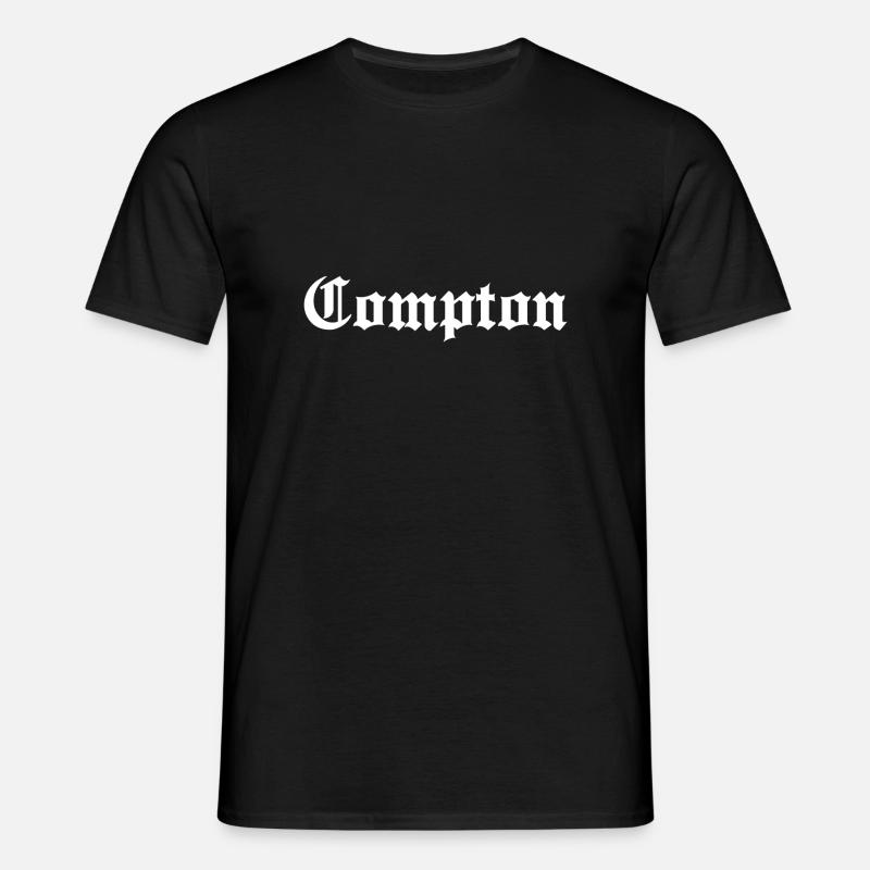 COMPTON white - Men's T-Shirt - black