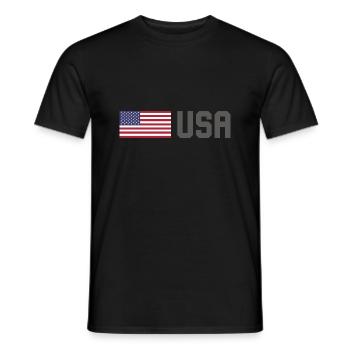 ÉQUIPE États-Unis Drapeau américain devant la police de caractères - T-shirt homme - noir - Devant - AI Model Male 178 light (178cm)