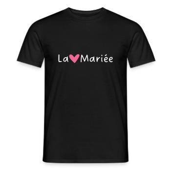 The Bride Pink Heart - Men's T-Shirt - black - Front - AI Model Male 178 light (178cm)