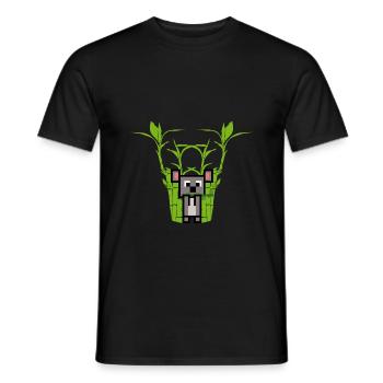 Koala eats Bamboo - Men's T-Shirt - black - Front - AI Model Male 178 light (178cm)