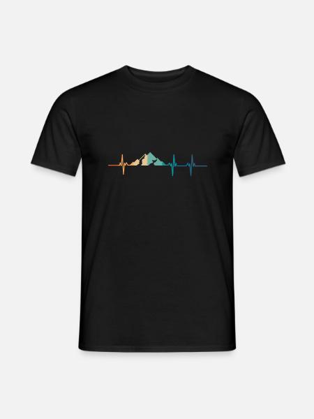 battement de cœur montagne - T-shirt homme - noir