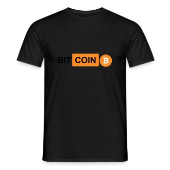 Crypto Bitcoin BTC prn 2 - Men's T-Shirt - black - Front - AI Model Male 178 light (178cm)