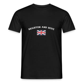 Brighton And Hove UK Britische Flagge Brite - Männer T-Shirt - Schwarz - Vorne - AI Model Male 178 light (178cm)