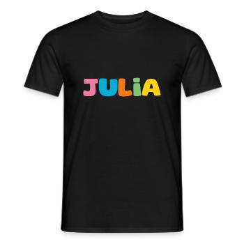 Name - Julia - Men's T-Shirt - black - Front - AI Model Male 178 light (178cm)