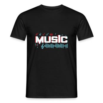 Geschenkidee - Musik Musiker Musikinstrument note - Männer T-Shirt - Schwarz - Vorne - AI Model Male 178 light (178cm)