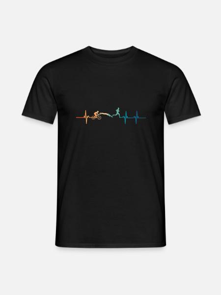 Triathlon Heartbeat - Men's T-Shirt - black