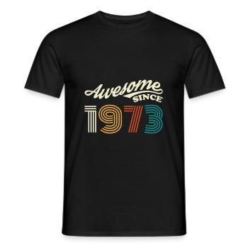 Vintage 1973 anniversaire rétro vintage cadeau - T-shirt homme - noir - Devant - AI Model Male 178 light (178cm)
