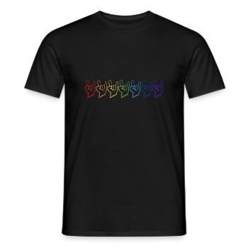 Heavy Metal LGBT Gay Rock Rainbow Regenbogen Shirt - Men's T-Shirt - black - Front - AI Model Male 178 light (178cm)
