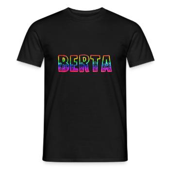 berta rs regenbogen - Männer T-Shirt - Schwarz - Vorne - AI Model Male 178 light (178cm)