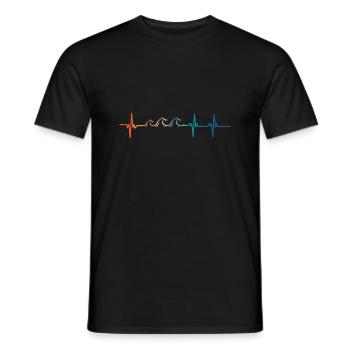 Battement de cœur vague - T-shirt homme - noir - Devant - AI Model Male 178 light (178cm)