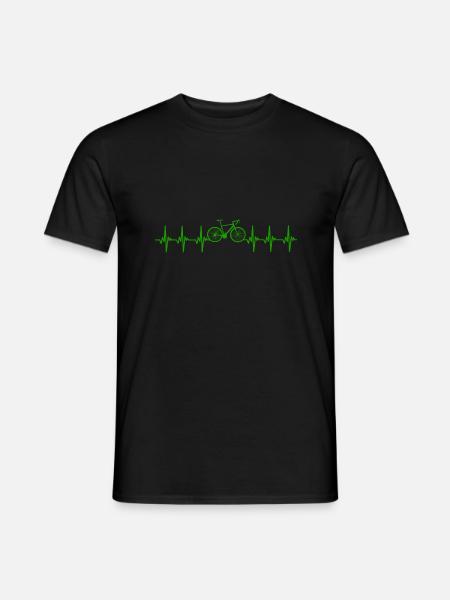 Fahrrad Herzschlag Geschenk Fahrradtour Bike - Männer T-Shirt - Schwarz