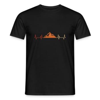 Mountain Heartbeat Retro - Men's T-Shirt - black - Front - AI Model Male 178 light (178cm)