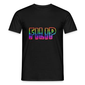 filip rs regenbogen - Männer T-Shirt - Schwarz - Vorne - AI Model Male 178 light (178cm)
