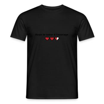 Avoir le coeur à l'ouvrage - T-shirt homme - noir - Devant - AI Model Male 178 light (178cm)