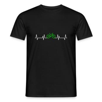 Bicycle Heartbeat Wheel - Men's T-Shirt - black - Front - AI Model Male 178 light (178cm)