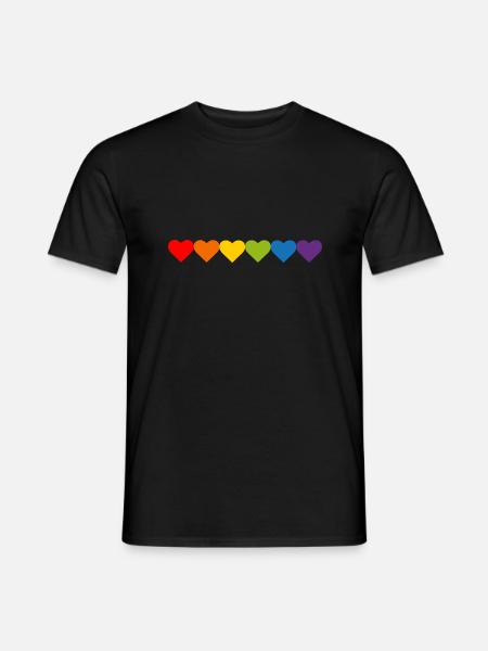 LGBT Pride Hearts Stolz - Men's T-Shirt - black