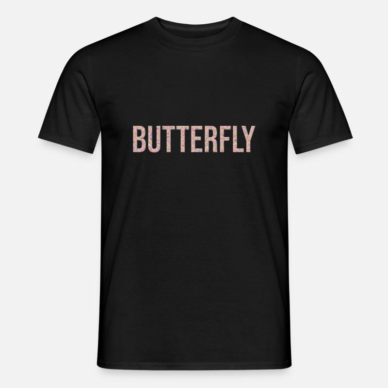 Butterfly Schmetterling 3D Marmor Textur - Männer T-Shirt - Schwarz