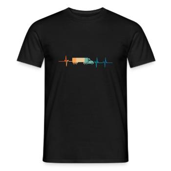 Battement de cœur camion - T-shirt homme - noir - Devant - AI Model Male 178 light (178cm)