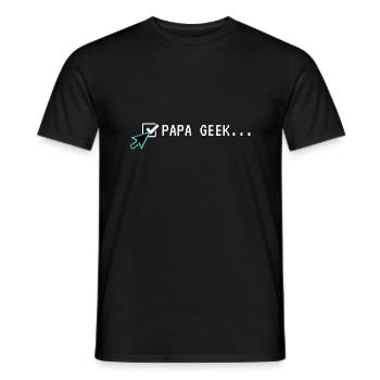 Papa geek humour famille - T-shirt homme - noir - Devant - AI Model Male 178 light (178cm)
