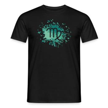 Zodiac Virgo Symbol Color Splash - Männer T-Shirt - Schwarz - Vorne - AI Model Male 178 light (178cm)