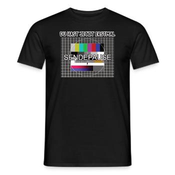 Du hast jetzt erstmal Sendepause / 90er Testbild - Männer T-Shirt - Schwarz - Vorne - AI Model Male 178 light (178cm)