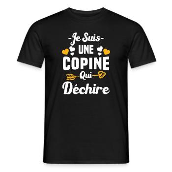 Je Suis Une Copine Qui Déchire Humour Cadeau - T-shirt homme - noir - Devant - AI Model Male 178 light (178cm)