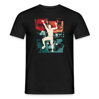 Klettern Vintage Bouldern Kletterer Climbing - Männer T-Shirt - Schwarz - Vorne - AI Model Male 178 light (178cm)