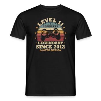 Level 11 Freigeschaltet 11 Jahre Geburtstag Gamer - Männer T-Shirt - Schwarz - Vorne - AI Model Male 178 light (178cm)