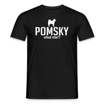 Pomsky quoi d’autre chien disant chiens chien - T-shirt homme - noir - Devant - AI Model Male 178 light (178cm)