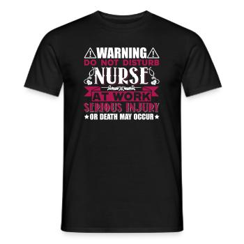 Nurse Do Not Disturb Nurse At Work - Men's T-Shirt - black - Front - AI Model Male 178 light (178cm)