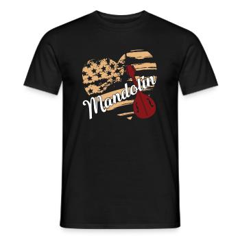 Mandolin Mandolin Flag - Men's T-Shirt - black - Front - AI Model Male 178 light (178cm)