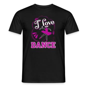 Ballet Dancer Ballet Dancer I Love Dance - Men's T-Shirt - black - Front - AI Model Male 178 light (178cm)