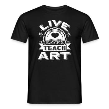 Art Teacher Live Love Teach Art - Men's T-Shirt - black - Front - AI Model Male 178 light (178cm)