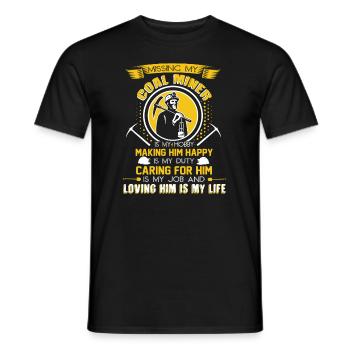 Coal Miner Missing My Coal Miner - Men's T-Shirt - black - Front - AI Model Male 178 light (178cm)