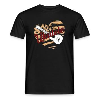 Ukulele Ukulele Flag - Men's T-Shirt - black - Front - AI Model Male 178 light (178cm)