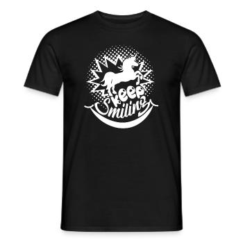 Unicorn Unicorn Keep Smiling - Men's T-Shirt - black - Front - AI Model Male 178 light (178cm)