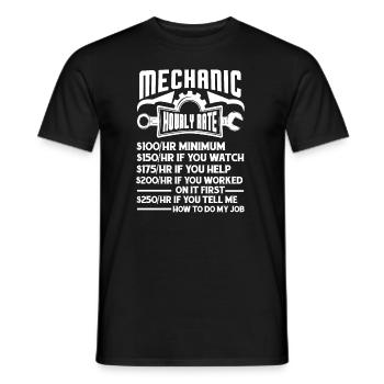 Mechanic Mechanic Hourly Rate - Men's T-Shirt - black - Front - AI Model Male 178 light (178cm)