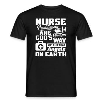 Nurse Practitioner Nurse Practitioner Angels - Men's T-Shirt - black - Front - AI Model Male 178 light (178cm)