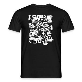 Bus Driver I Kissed My Bus Driver And I Like It - Men's T-Shirt - black - Front - AI Model Male 178 light (178cm)