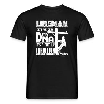 Lineman Lineman Is In My DNA - Men's T-Shirt - black - Front - AI Model Male 178 light (178cm)