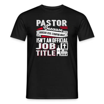Pastor Pastor Job Title - Men's T-Shirt - black - Front - AI Model Male 178 light (178cm)
