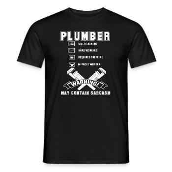 Plumber Plumber Hard Working - Men's T-Shirt - black - Front - AI Model Male 178 light (178cm)
