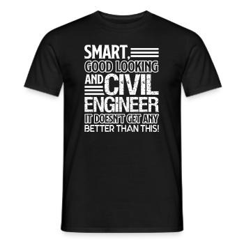 Civil Engineer Good Looking And Civil Engineer - Men's T-Shirt - black - Front - AI Model Male 178 light (178cm)
