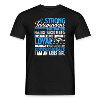 Aries I'm A Strong Aries Girl - Men's T-Shirt - black - Front - AI Model Male 178 light (178cm)
