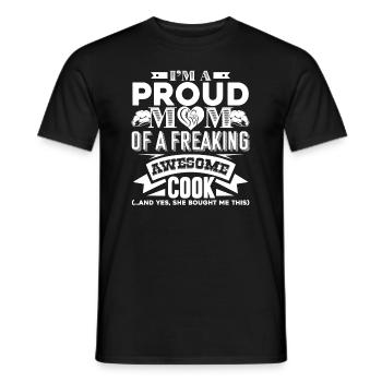 Cook I'm A Proud Mom Of A Cook - Men's T-Shirt - black - Front - AI Model Male 178 light (178cm)
