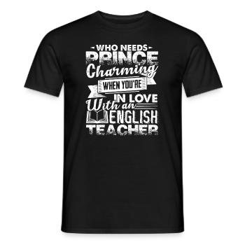 English Teacher In Love With An English Teacher - Men's T-Shirt - black - Front - AI Model Male 178 light (178cm)