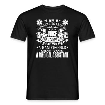 Medical Assistant Has A Heart To Care - Men's T-Shirt - black - Front - AI Model Male 178 light (178cm)