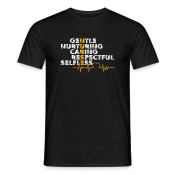 Nurse Nurse Gentle Nurturing Caring Respectful - Men's T-Shirt - black - Front - AI Model Male 178 light (178cm)