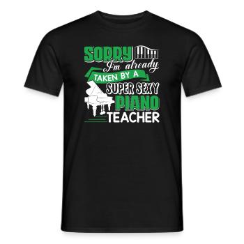 Piano Teacher Taken By Sexy Piano Teacher - Men's T-Shirt - black - Front - AI Model Male 178 light (178cm)